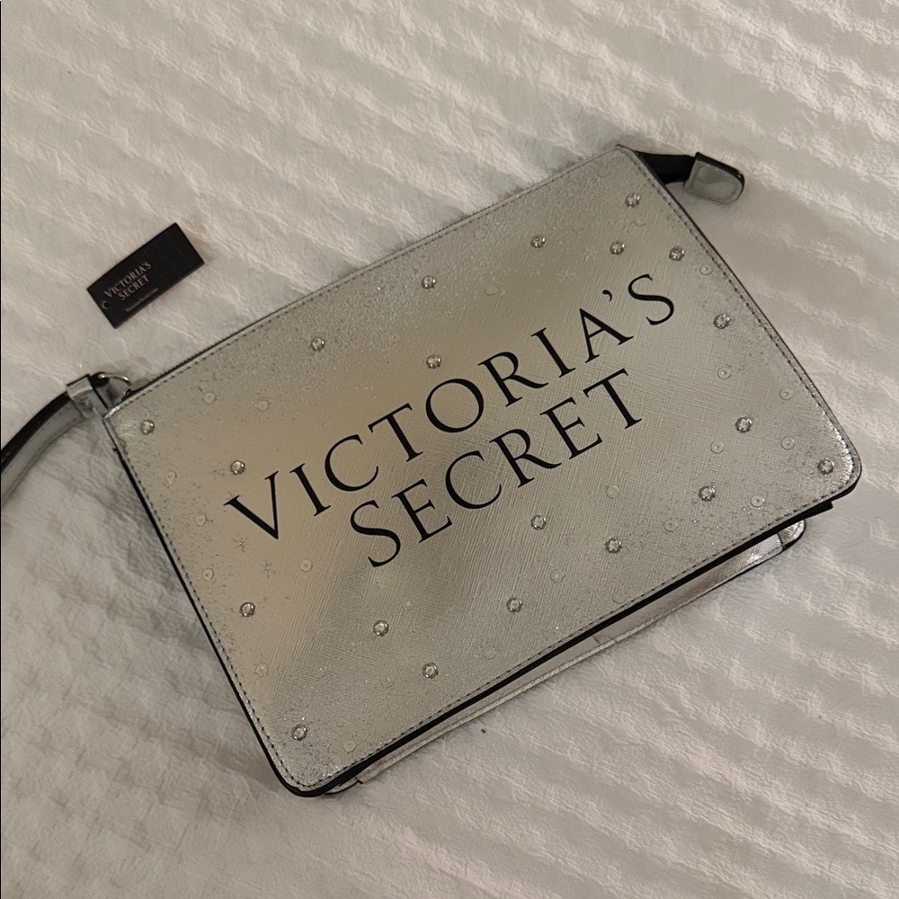 Victoria's Secret Metallic Silver Wristlet